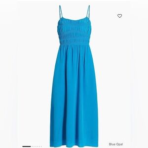 XiRENA Stylla Ruched Silk Midi-Dress